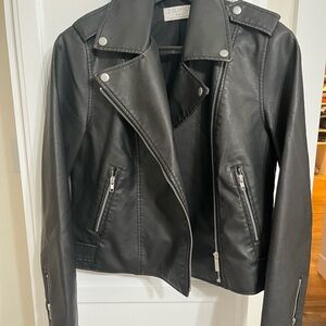 Z Supply Women's Sleek Black  Vegan Leather Jacket